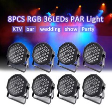 8PCS RGB Stage Light PAR 80W 36 LED Color Mixing Beam DMX Party Disco DJ Light