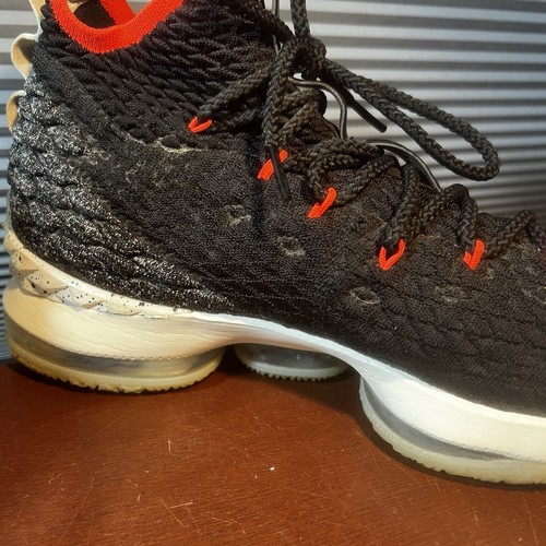 NIKE LEBRON 15 Men’s Sz 11 XV BRIGHT CRIMSON WHITE BLACK AQ2363-002 FLYKNIT 2017 - Picture 20 of 20