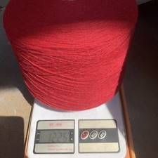 100 wool yarn cone in red 1