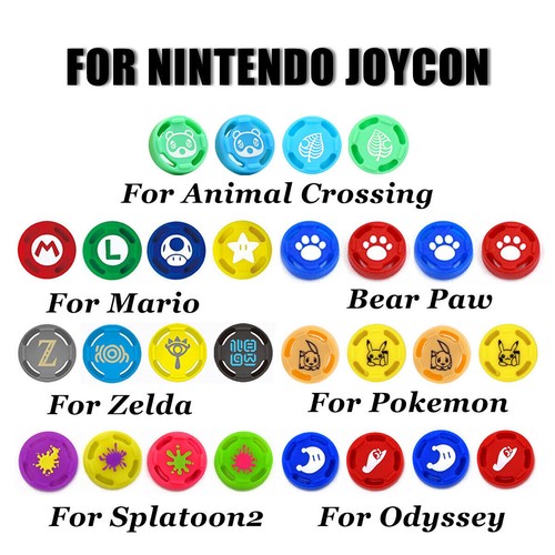 4pcs For Nintendo Switch Joy-Con Thumb Grip Caps Analog Joystick Silicone Cover - Picture 25 of 26