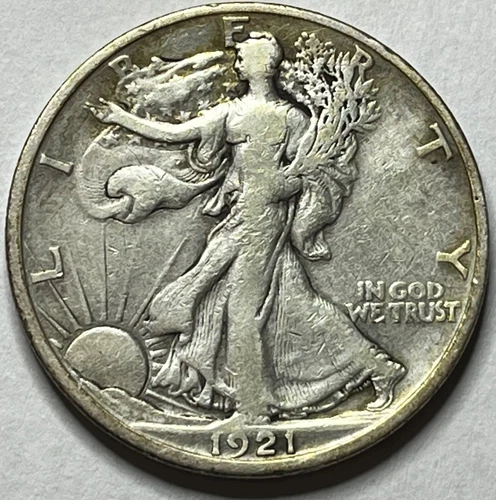 1921-S Walking Liberty Half Dollar - Nicely Circulated Semi-Key 50C; VF; K078