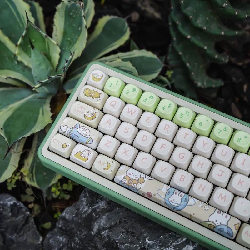 Space Rabbit Theme Keycaps 143Pcs/set PBT MOA Profile