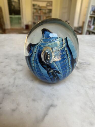 Robert Eickholt Art Glass Reptile Paperweight Single Bullicante Signed Dated