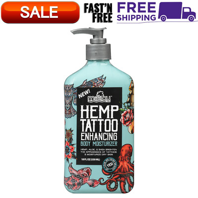 Malibu Hemp Tan Tattoo Enhancing Body Moisturizing Lotion, 18 fl oz (530mL)