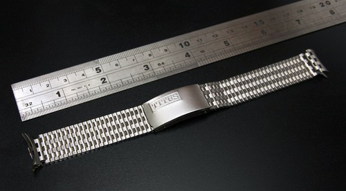 NOS NEW STL TITUS 18mm Curved End 7 Beads Links Ladder Watch Band * NO US SELL * - Foto 6 di 11