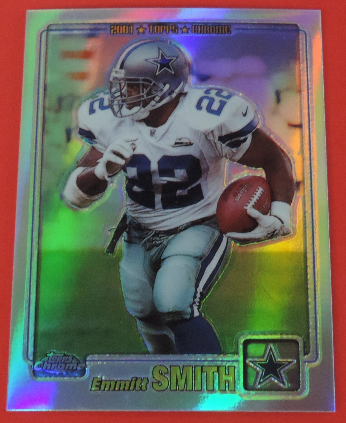 2001 TOPPS CHROME EMMITT SMITH REFRACTOR #ED 955/999 CENTERED