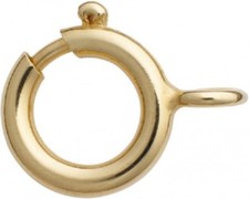 Echt 585 Gelbgold Federring Ketten Verschluß Ringschloss Verschluss Öse Stück