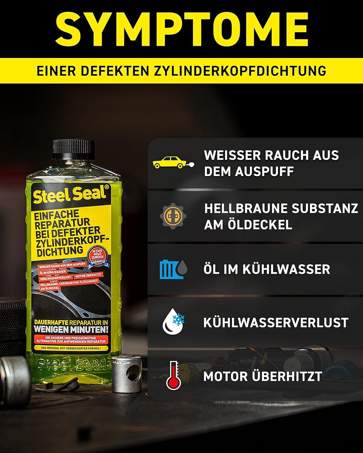 STEEL SEAL® DICHTMITTEL ZYLINDERKOPF DICHTUNG KÜHLERDICHT MOTORDICHTMITTEL 473ml eBay