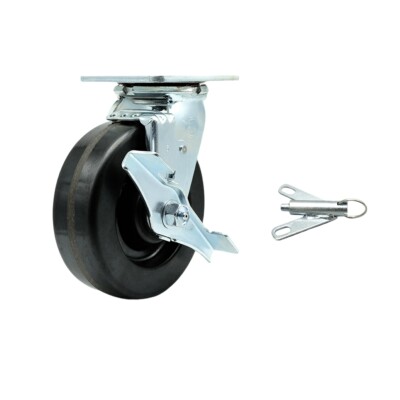 6 Inch Phenolic Swivel Caster with Roller Bearing and Swivel Lock Service Caster