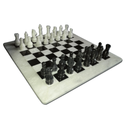 GMHN283B○MARGINAL / マージナル Chess MCH-200 JT Handmade White and Black Marble Chess Game - Original