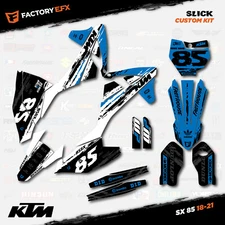 White & Blue Slick Racing Graphics Kit fits 18-24 KTM 85sx 85 SX Decal Plates