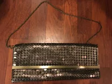 Stunning Olga Berg Metal Mesh Purse Bag, Gold (New, without tags)
