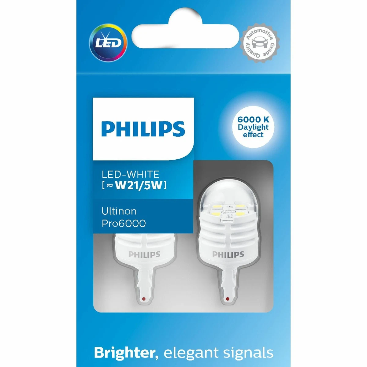 Philips W21/5W LED Ultinon Pro6000 SI 6000K Car bulb W3x16q set of 2 - WHITE