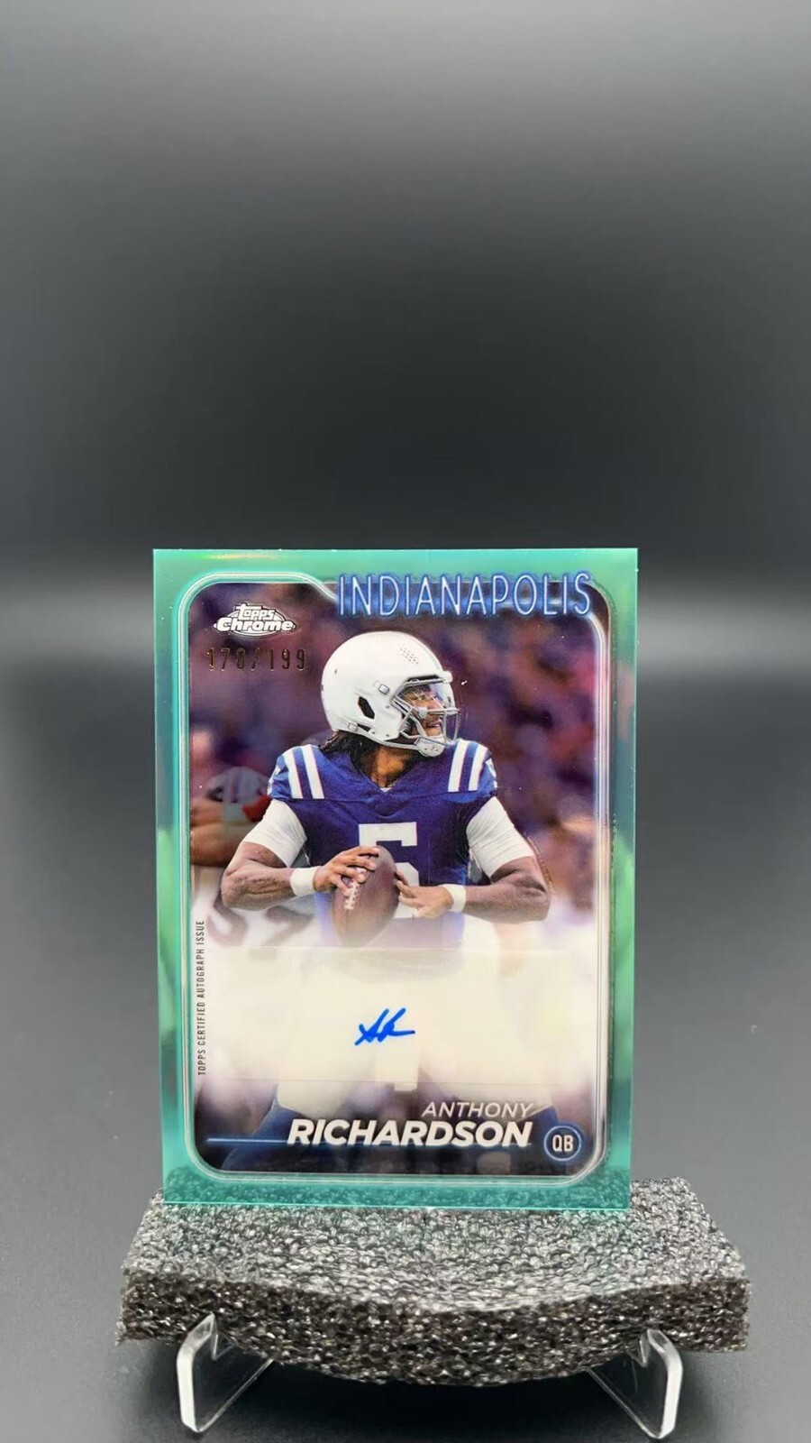 2024 Topps Chrome Anthony Richardson Auto Aqua Refractor /199 #3140 S