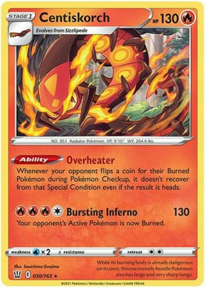 Pokemon - CENTISKORCH - 030/163 - Non Holo Rare - Battle Styles - NM/M - New