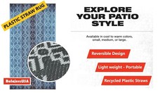 5x7 Grey Outdoor Plastic Patio Rugs Clearance Waterproof RV Camper Used Display