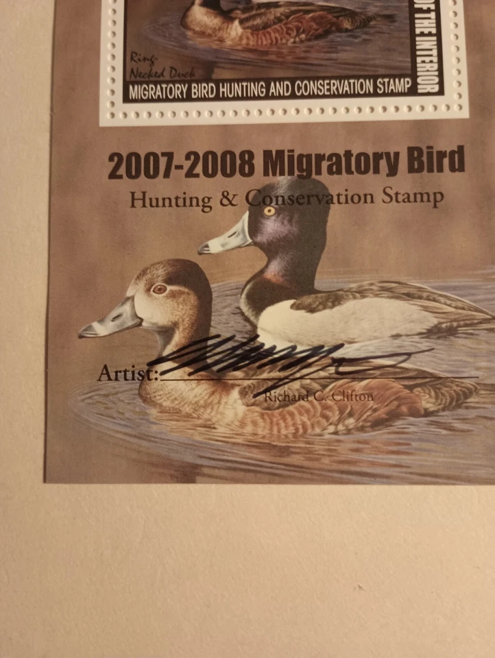 2007-08 MIGRATORY BIRD MINI STAMP/ARTIST SIGNED-MINT CONDITION-NH - Image 3 of 4