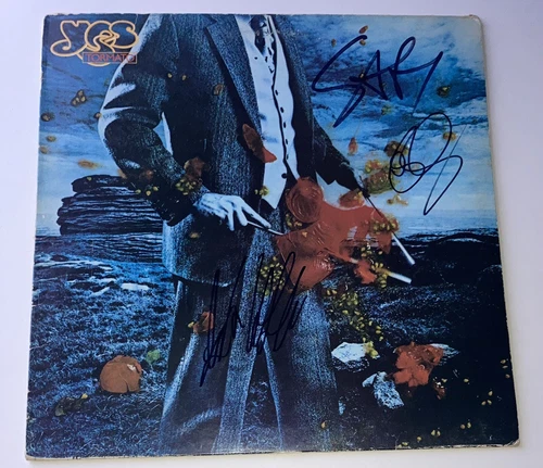 SIGNED YES TOMATO VINYL ALBUM STEVE HOWE ALAN WHITE RICK WAKEMAN RARE AUTHENTIC