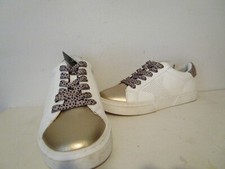 Art Class Girls Talia Leopard Print Lace-Up Casual Fashion Sneakers White Size 4