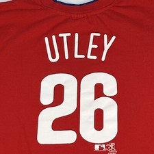 Philadelphia Phillies Utley Long Sleeve T Shirt Youth 18/20 Majestic Double Play