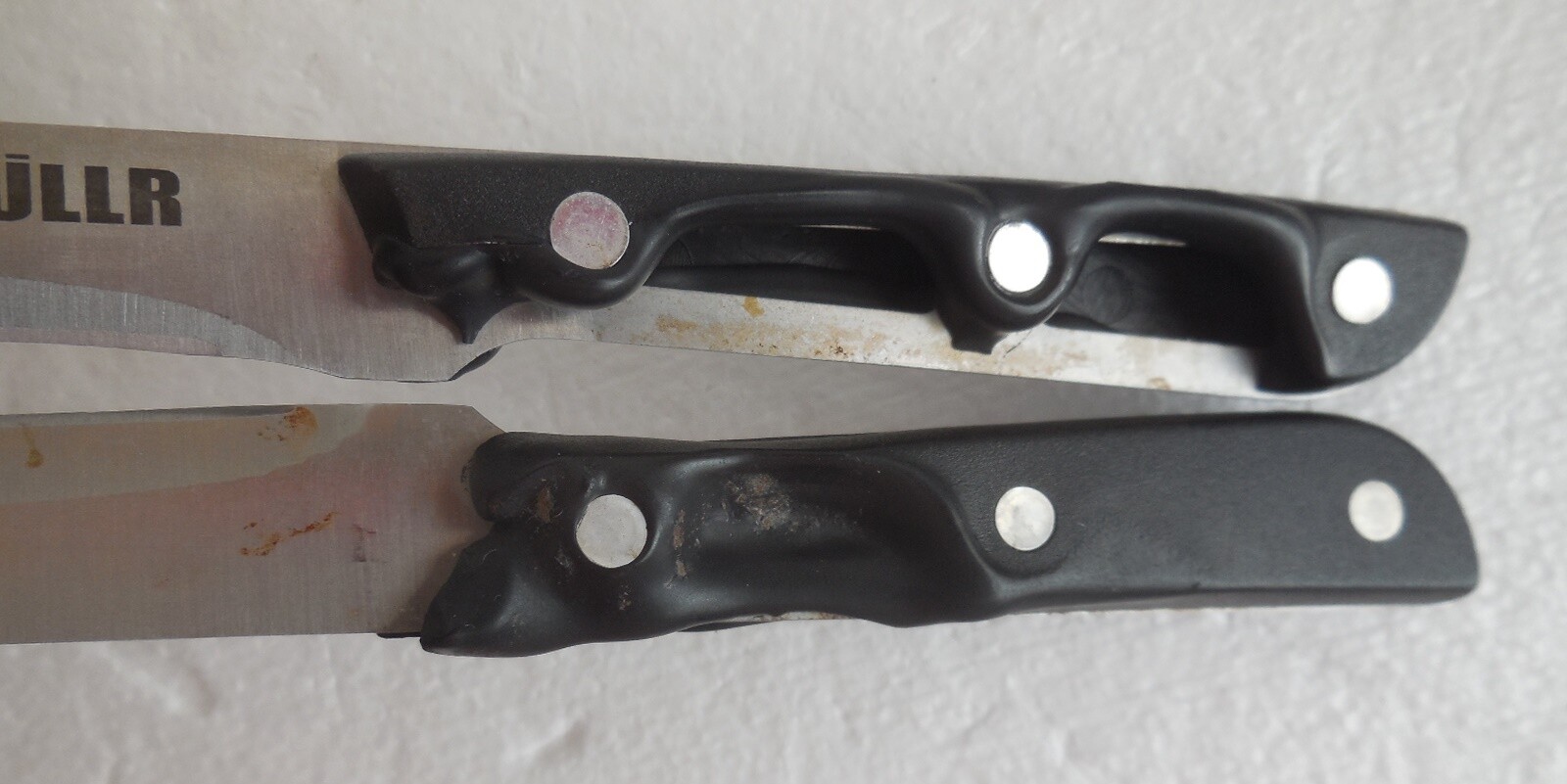 7Piece Preowned Hullr Knife Set 5 Knives Scissors Wooden Storage Block