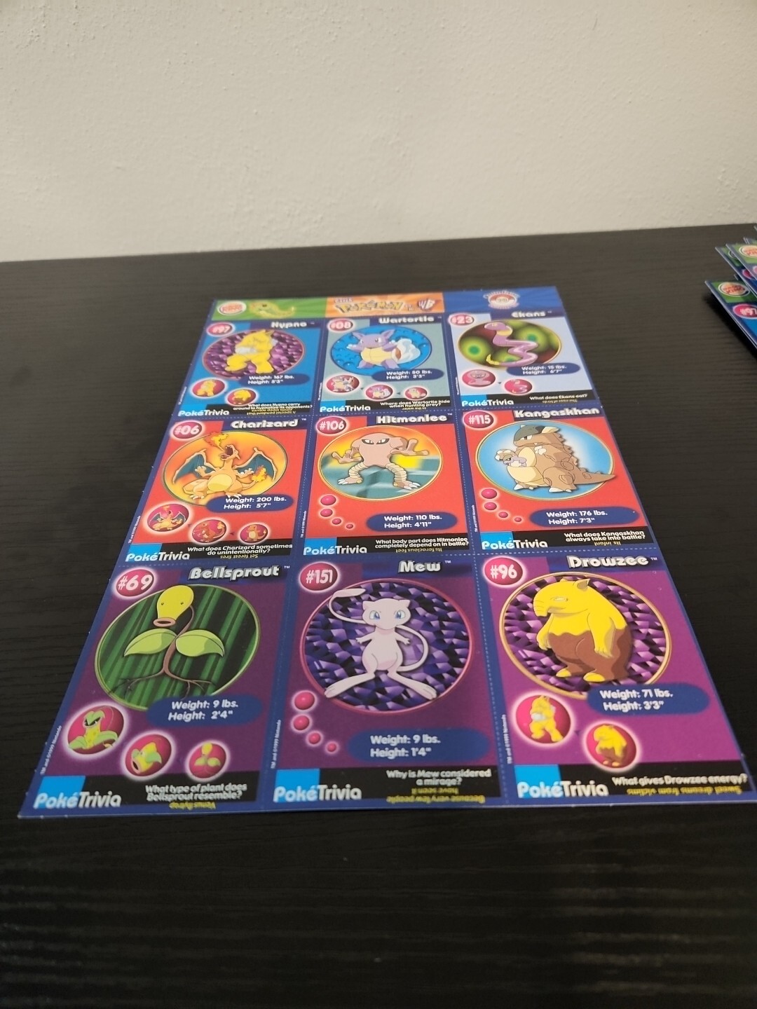 Vtg Burger King Pokemon #10 Master Trainer Set Uncut Sheet 06 Charizard 151 Mew
