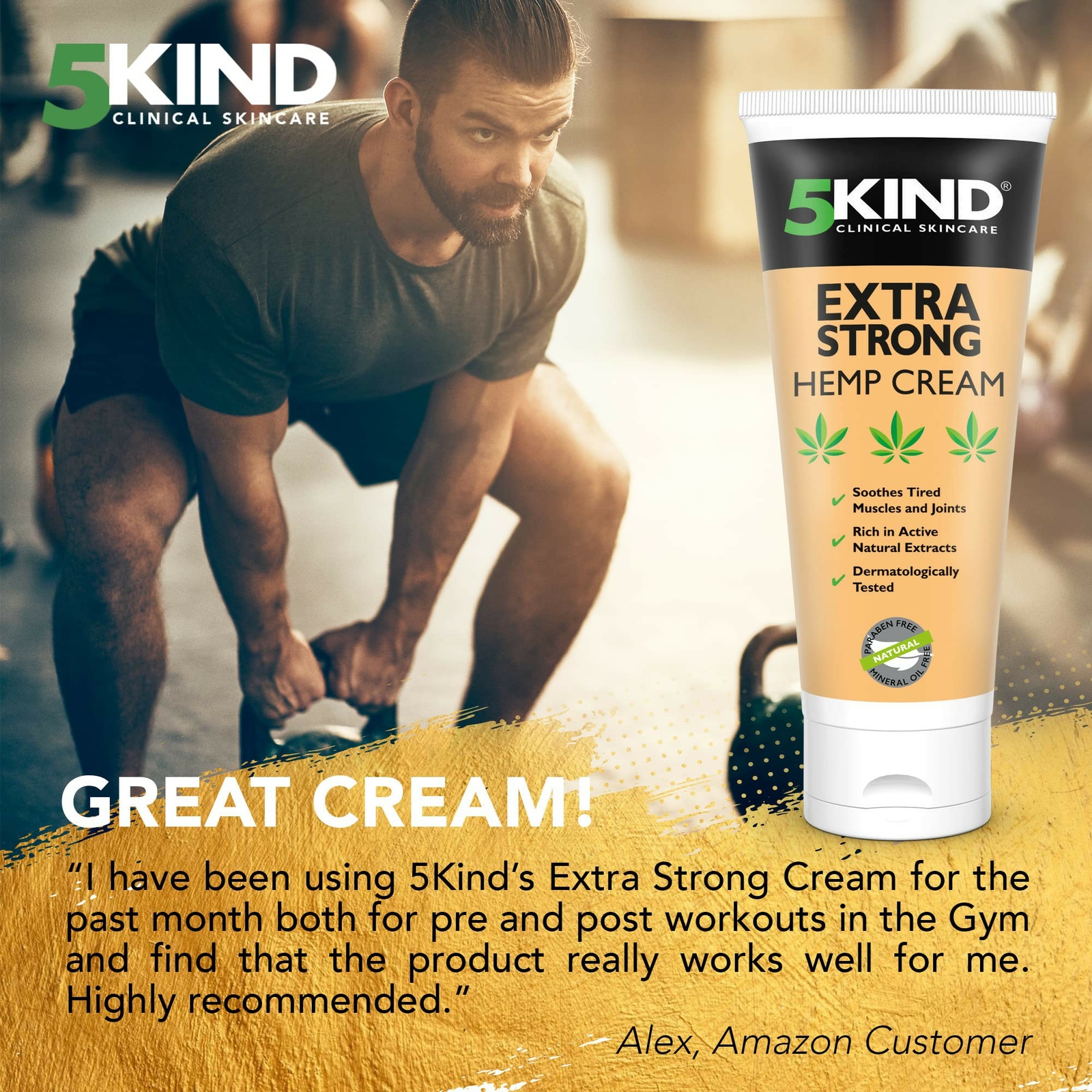 5Kind 100ml Extra Strong Hemp Cream Joint & Muscle Active Relief