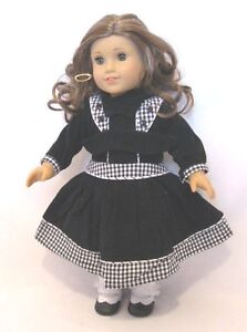 Doll Clothes 18/" Doll Victorian Dress Black White Fit American Girl Doll Rebecca