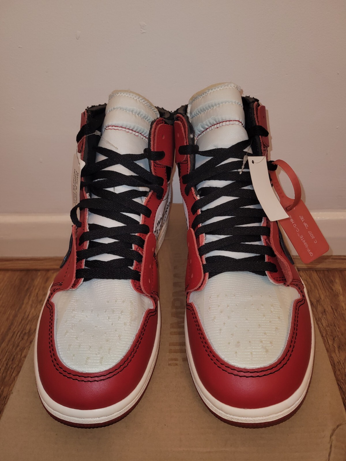 OFF WHITE X NIKE NIKE AIR JORDAN 1 X BIANCO SPORCO CHICAGO US 10 UK 9 EUR 44.