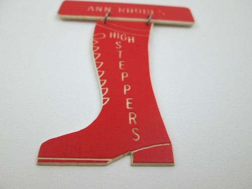 Vintage High Steppers Restaurant Name Tag Ann Rhodes Cowboy Boots Line Dancing  - Picture 3 of 9