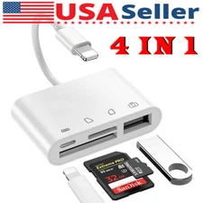 USB to Card Reader Adapter USB Camera Micro SD Memory Slot for iPhone iPad iPod