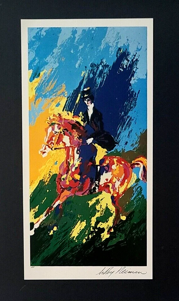 Arte Pop Firmado LeRoy Neiman "EQUESTRIAN" Montado y Enmarcado en Nuevo 11x14 Foto 2 de 3