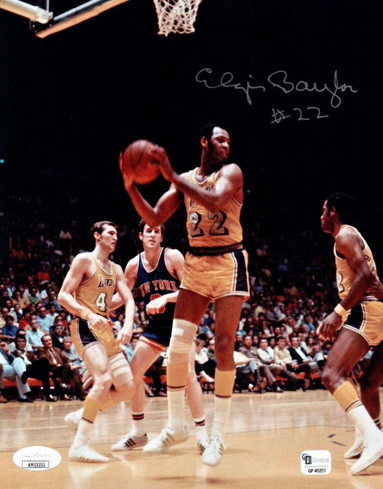 Elgin Baylor Autographed Signed Los Angeles Lakers 8X10 Photo #22 vs Knicks JSA 