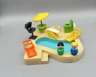 Vintage 1986 Fisher Price Little People Swimming Pool Slide COMPLETE #2526