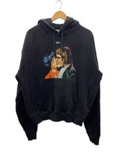 OFF-WHITE/KISS OVER HOODIE/hoodie/L/cotton/BLK/print