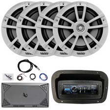 JVC 1DIN Receiver, 4x 6.5" Speaker, 4-Channel High-Performance Compact Amplifier