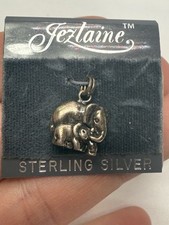Vintage Jezlaine Sterling Silver Elephant & Baby Charm Solid 3-D Very Cute LOOK!