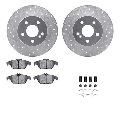 For Mercedes-Benz C250 10-15 Drilled & Slotted Rear Brake Kit w Optimum Pads