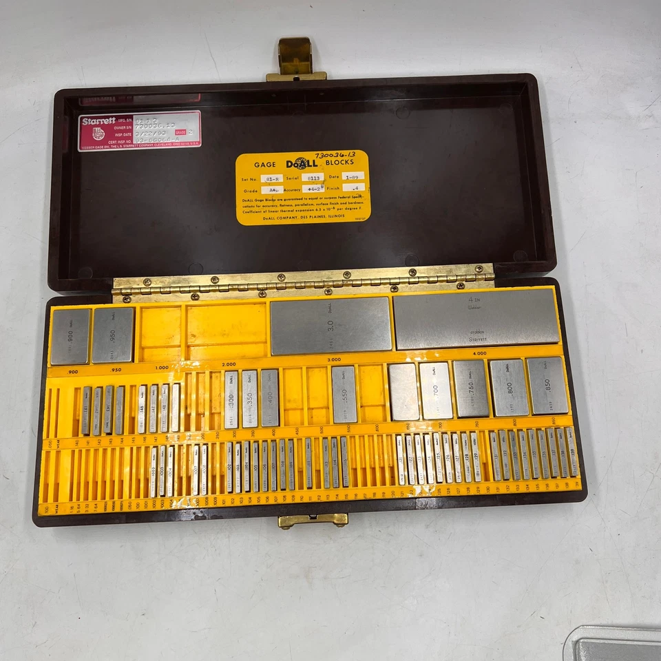 Vintage DoAll Gage Block Set *INCOMPLETE* Grade A+ 81-R with case - Image 2 of 4