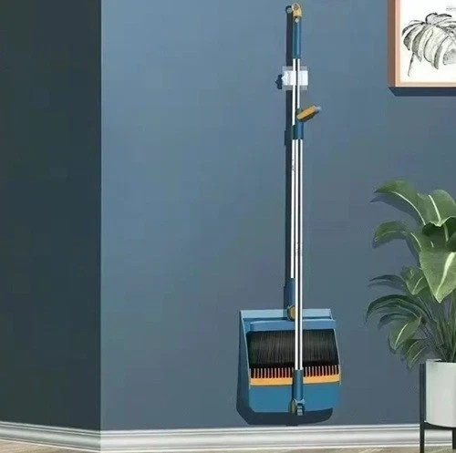 Long Handled Dustpan and Brush Set Strong Metal Handle Dust Pan & Broom Sweeper