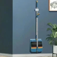 Long Handled Dustpan and Brush Set Strong Metal Handle Dust Pan & Broom Sweeper