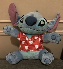 Disney Stitch Valentine's Day Plush    Heart Eyes Red Heart Shirt New