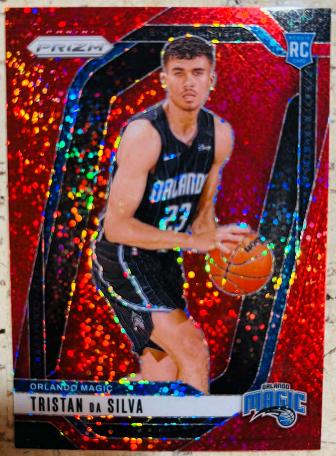 Tristan Da Silva 2024-25 Panini Prizm Red Sparkle RC Orlando Magic #256
