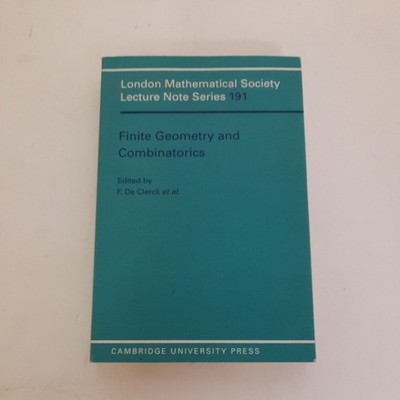 Finite Geometry and Combinatorics  , LMS lecture notes, F,De Clerck et al
