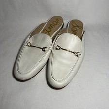 Sam Edelman Bright White Leather Linnie Bit Mule Slip-on Loafer Size 9