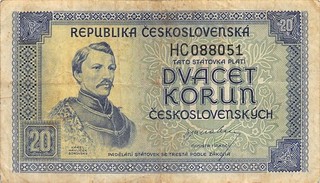 20 Korun Republika Ceskoslovenska 1945