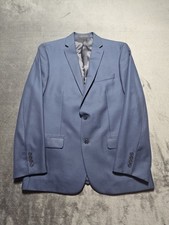 Calvin Klein Men  s Navy Blue Blazer 2 Button Suit Jacket Modern Fit Size