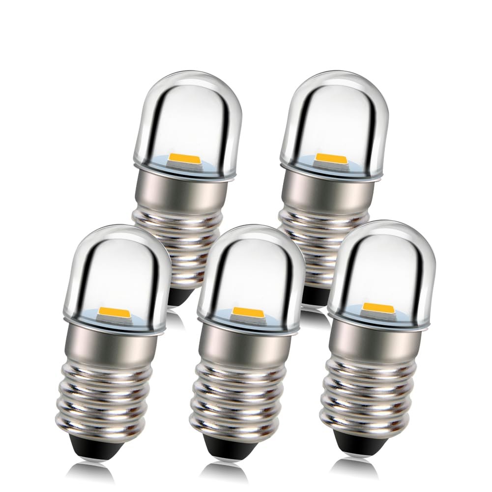 Ampoule LED E10 3V 1W blanc chaud pour lampe de poche et mini torche nomade