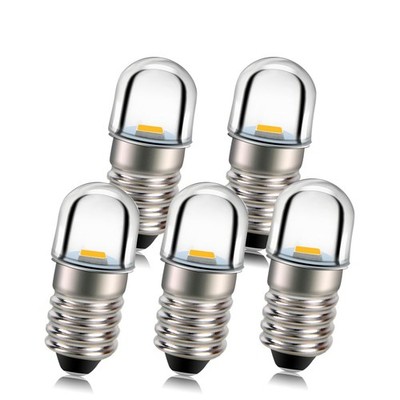 5 Stück 3V E10 Grundbuchse LED Birne 1W warmweiß Taschenlampe ersetzen