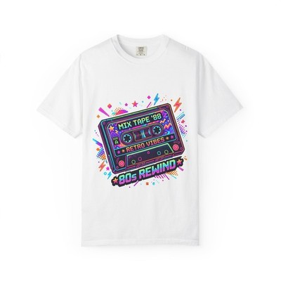 80s Rewind Cassette T-Shirt   Retro Mixtape '88 Neon Vibes